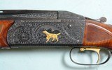 FACTORY ENGRAVED GOLD INLAID REMINGTON MODEL 32 TF O/U 12 GA. 2 3/4” TRAP SHOTGUN 2 BARREL SET CA. 1947 W/CASE. - 5 of 11