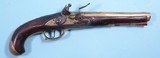ORNATE REVOLUTIONARY WAR ERA GERMAN FLINTLOCK BRASS BARREL OFFICER’S PISTOL CIRCA 1760’S-70’S. - Image 1 of 11