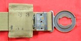 SCARCE WW1 WWI MILLS U.S. MODEL 1910 ARMY OFFICER’S GARRISON WEB PISTOL BELT W/U.S. BUCKLE & CARTRIDGE POUCHES. - Image 7 of 7