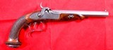 LIEGE (BELGIUM) PERCUSSION OCTAGON DAMASCUS .50 CAL. DUELLING OR DUELING PISTOL CIRCA 1830’S-50’S. - Image 1 of 7