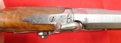 LIEGE (BELGIUM) PERCUSSION OCTAGON DAMASCUS .50 CAL. DUELLING OR DUELING PISTOL CIRCA 1830’S-50’S. - Image 7 of 7