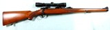 RUGER M77 MANNLICHER .243 WIN TANG SAFETY BOLT ACTION RIFLE WITH LEUPOLD SCOPE, CIRCA 1984. - 1 of 8