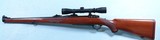 RUGER M77 MANNLICHER .243 WIN TANG SAFETY BOLT ACTION RIFLE WITH LEUPOLD SCOPE, CIRCA 1984. - 2 of 8