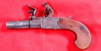 BRITISH GEORGE III FLINTLOCK TURN-BARREL BOXLOCK POCKET PISTOL BU T. BARNETT OF LONDON CIRCA 1790-1810. - Image 2 of 7