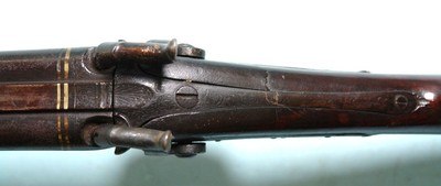 33078- CIVIL WAR ERA C. J. SINTON & CO., RICHMOND, VIRGINIA 16 GA. PERCUSSION SIDE X SIDE HAMMER DAMASCUS SHOTGUN CA. 1860’S. - Image 5 of 10