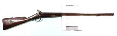 33078- CIVIL WAR ERA C. J. SINTON & CO., RICHMOND, VIRGINIA 16 GA. PERCUSSION SIDE X SIDE HAMMER DAMASCUS SHOTGUN CA. 1860’S.