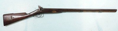 33078- CIVIL WAR ERA C. J. SINTON & CO., RICHMOND, VIRGINIA 16 GA. PERCUSSION SIDE X SIDE HAMMER DAMASCUS SHOTGUN CA. 1860’S. - Image 2 of 10