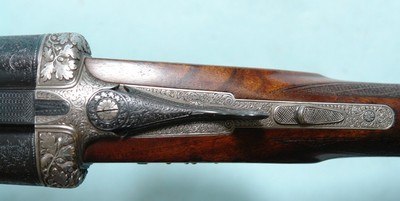 33066- SIMSON, SUHL, THURINGEN BEST GRADE SIDELOCK EJECTOR 12 GA.-29 1?2” SIDE X SIDE SHOTGUN MFG. 1954. 3 - Image 5 of 11
