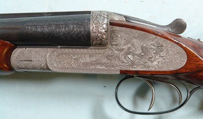 33066- SIMSON, SUHL, THURINGEN BEST GRADE SIDELOCK EJECTOR 12 GA.-29 1?2” SIDE X SIDE SHOTGUN MFG. 1954. 3 - Image 4 of 11