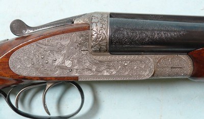 33066- SIMSON, SUHL, THURINGEN BEST GRADE SIDELOCK EJECTOR 12 GA.-29 1?2” SIDE X SIDE SHOTGUN MFG. 1954. 3 - Image 3 of 11