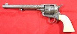 EARLY CASED ENGRAVED COLT 1873 SINGLE ACTION ARMY SAA.45 CALIBER REVOLVER MFG. 1877. - Image 3 of 13