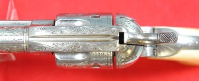 EARLY CASED ENGRAVED COLT 1873 SINGLE ACTION ARMY SAA.45 CALIBER REVOLVER MFG. 1877. - Image 7 of 13