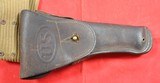 WW1 WWI WWII WW2 2 U.S. MODEL 1916 OFFICER’S HOLSTER FOR 1911 OR 1911-A1 , WEB BELT, MAG POUCH, 2 ORIG. WW2 MAGS & WEB MED POUCH. - Image 2 of 6