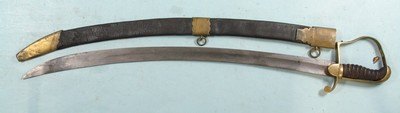 WAR OF 1812 AMERICAN MOUNTED ARTILLERY OFFICER’S SABER AND SCABBARD. - Image 1 of 8