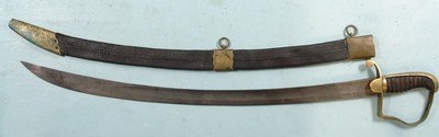 WAR OF 1812 AMERICAN MOUNTED ARTILLERY OFFICER’S SABER AND SCABBARD. - Image 3 of 8