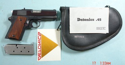 DETONICS COMBAT MASTER MK MARK I 1911 COMPACT .45 ACP PISTOL WITH CASE CA. 1985. - Image 1 of 6