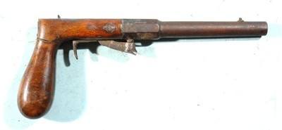 NEW ENGLAND STYLE UNDER-HAMMER PERCUSSION BOOT PISTOL SIGNED FAERBER BREMEN CIRCA 1850. - Image 1 of 5
