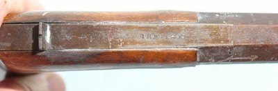NEW ENGLAND STYLE UNDER-HAMMER PERCUSSION BOOT PISTOL SIGNED FAERBER BREMEN CIRCA 1850. - Image 3 of 5