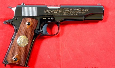 COLT MODEL 1911 WW1 WWI BATTLE OF CHATEAU THIERRY COMMEMORATIVE 50THANNIVERSARY 1917-1967 .45 ACP CAL. PISTOL IN ORIGINAL FACTORY BOX. - Image 1 of 2