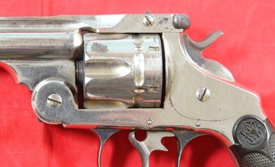 SMITH & WESSON S&WD.A. FRONTIER FIRST MODEL .44-40 CAL. NICKEL 6” REVOLVER MFG 1882-3 - Image 3 of 7