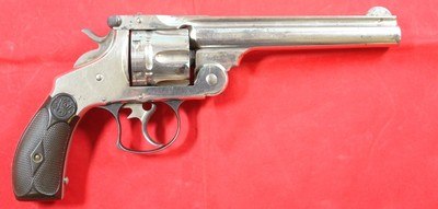 SMITH & WESSON S&WD.A. FRONTIER FIRST MODEL .44-40 CAL. NICKEL 6” REVOLVER MFG 1882-3 - Image 2 of 7
