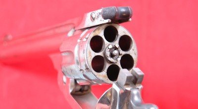 SMITH & WESSON S&WD.A. FRONTIER FIRST MODEL .44-40 CAL. NICKEL 6” REVOLVER MFG 1882-3 - Image 7 of 7