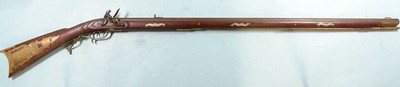 KEITH CASTEEL RAISED CARVED & SILVER INLAID FLINTLOCK LONGRIFLE DATED MAY 1971. - Image 1 of 14