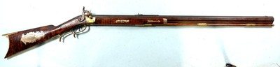FINE OHIO SILVER MOUNTED PERCUSSION HALF-STOCK RIFLE SIGNED C. W. HOWELL / MARTINS FERRY, O. CIRCA 1850’S. - Image 1 of 10