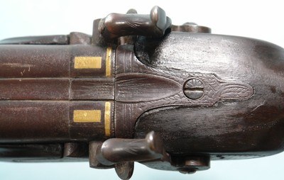 BRITISH JAMES LLOYD, LEWES, SUSSEX DOUBLE SIDE X SIDE PERCUSSION 16 GAUGE SHOTGUN CIRCA LATE 1830’S-EARLY 1840’S - Image 5 of 6