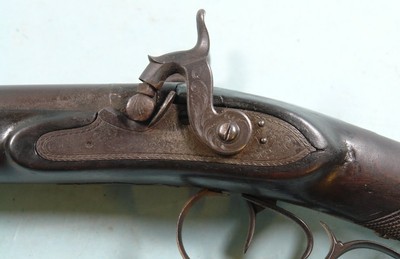 BRITISH JAMES LLOYD, LEWES, SUSSEX DOUBLE SIDE X SIDE PERCUSSION 16 GAUGE SHOTGUN CIRCA LATE 1830’S-EARLY 1840’S - Image 4 of 6
