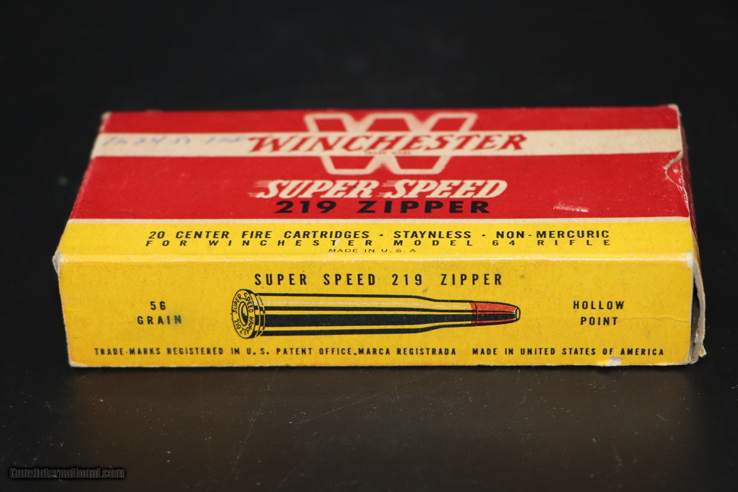 Winchester Super Speed 219 Zipper 56 Grain H.P.