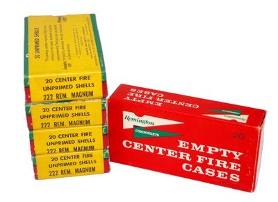 Remington .222 Rem Mag Unprimed Shells - 80 NOS + 20 Used