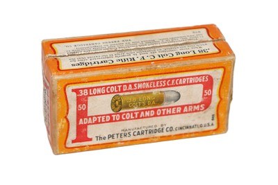 Peters Smokeless .38 Long Colt CF 2-Pc Box - 50 Rounds