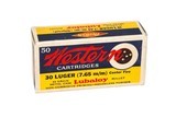 Western Lubaloy 30 Luger (7.65 m/m) 93 Gr Metal Case - 50 Rds