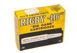 John Rigby & Co. 416 Rigby 410 Grain - 10 Rounds - 1 of 3