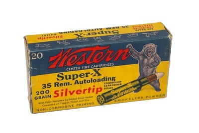 Western Super X Silvertip .35 Remington 200 Gr. Exp
20 Rounds (6 Factory Silvertip/14 Western SS SP)