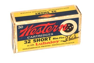 Western Lubaloy .32 Short RF 80 Gr
50 Rounds