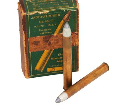 Eidgenoessische Munitionsfabrik Altdorf Rifle Cartridges 9.3x72 - Partial Box of 7 Rounds - Image 4 of 4