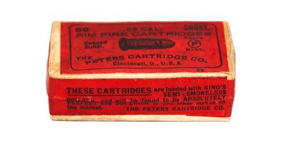 Peters Cartridge Co. .22 RF Short - Full Sealed Box - Image 2 of 5