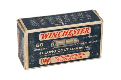 Winchester Non-Mercuric Staynless .41 LC 196 Gr. Lead - Partial Box of 38 Rounds - Image 1 of 3