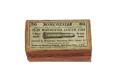 Winchester .25-20 Winchester Blk Powder 86 Gr. 2-Pc Box - 50 R - Image 1 of 6