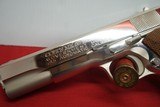 Colt Series 70 1911 High Polish Nickel 45 ACP - 8 of 9