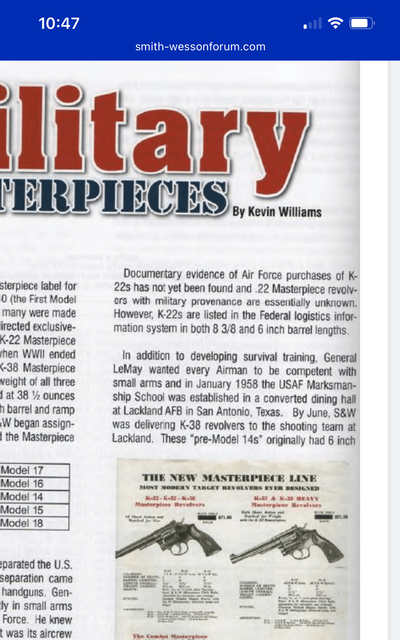 Rare U. S. Property S & W K 38 Masterpiece - Image 15 of 15