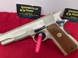 Colt 1911A1 Series 70 factory nickel 45 ACP - 2 of 8