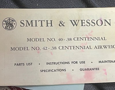Smith and Wesson 42 (1 7/8ths, blue) - Image 8 of 8