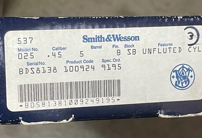 Smith and Wesson 25-7 (matte blue, unfluted, 45 colt) - Image 7 of 8