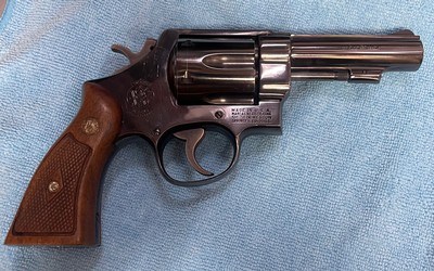 Smith and Wesson 58 (4 in, blue, s prefix) - Image 2 of 7