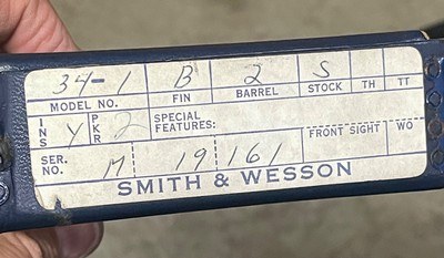 Smith and Wesson 34-1 (1 7/8ths, blue, orig box) - Image 8 of 8