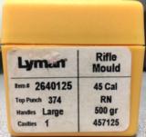 Lyman Single Cavity Rifle Mould 45 cal RN 500 gr - 1 of 3