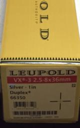 Leupold VX-3 2.5-8x36mm Silver 1in Duplex #66350 - 2 of 3